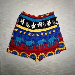 Vintage Just For Women Elephant Sunflower Print Skorts Plus Size 2X Boho Summer